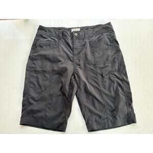 Royal Robbins Black Hiking Shorts Womens Sz 8 Nylon Stretch Bermuda Active